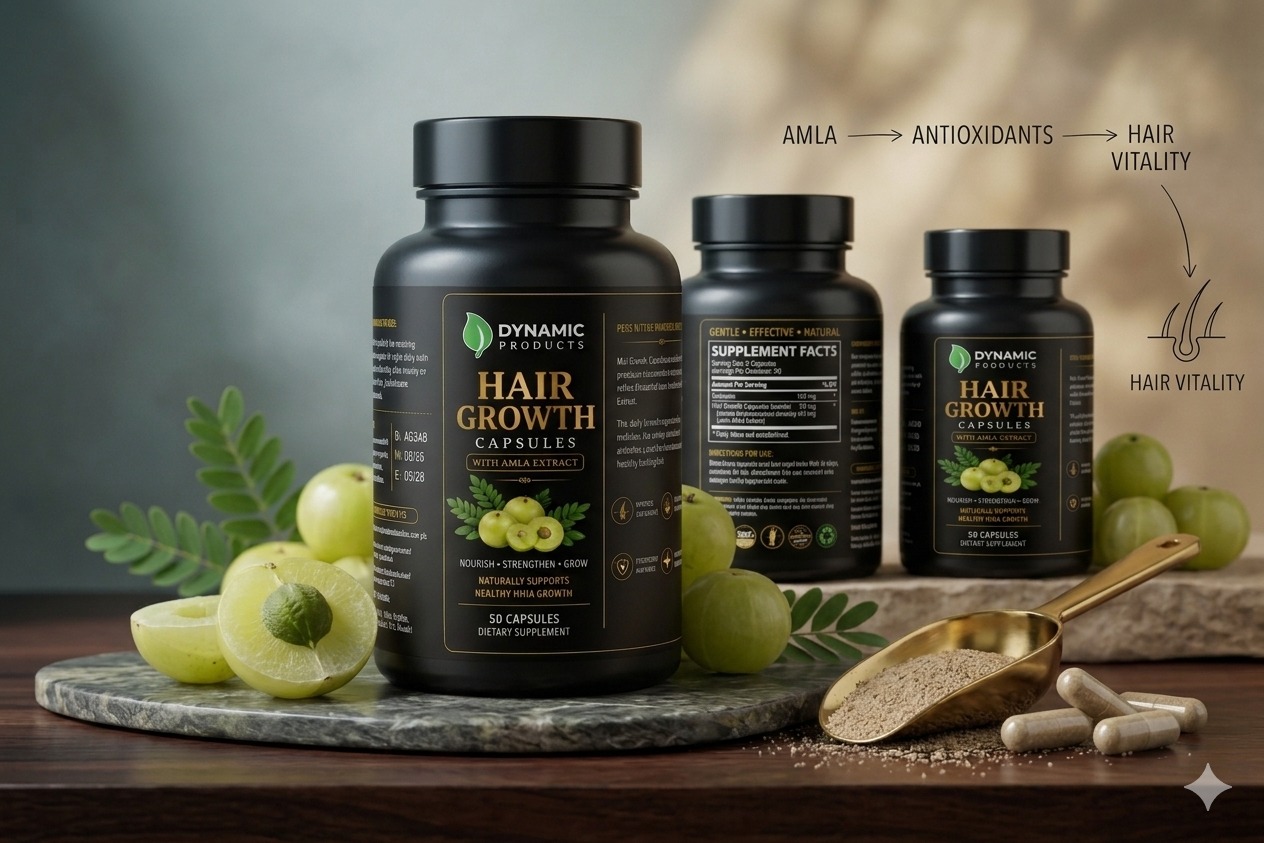 Dynamic Products Hair Growth Capsules with Amla Extract